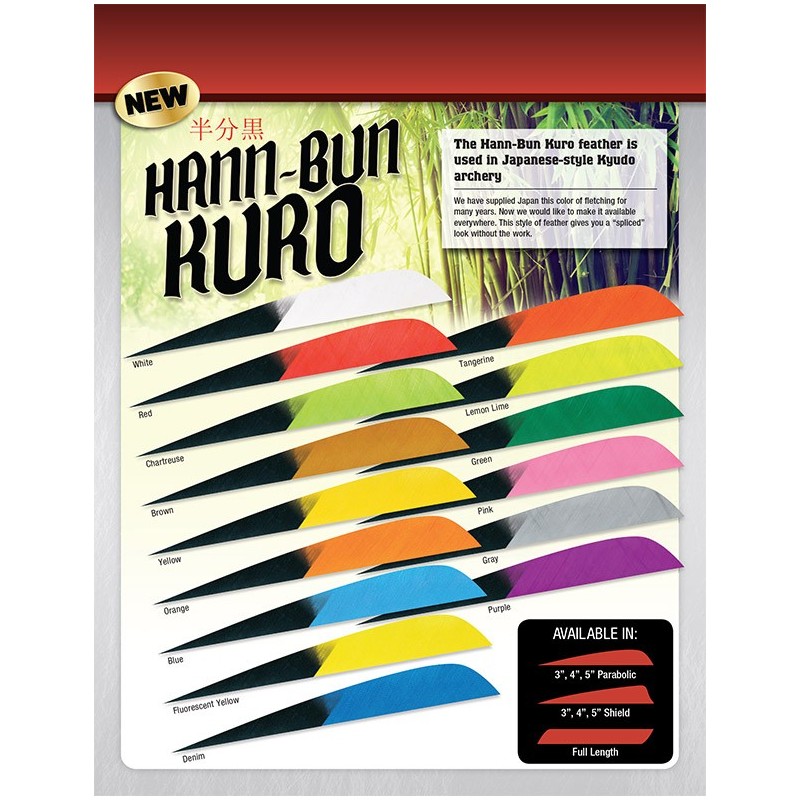 Plumes naturelles paraboliques 4" Han bun kuro